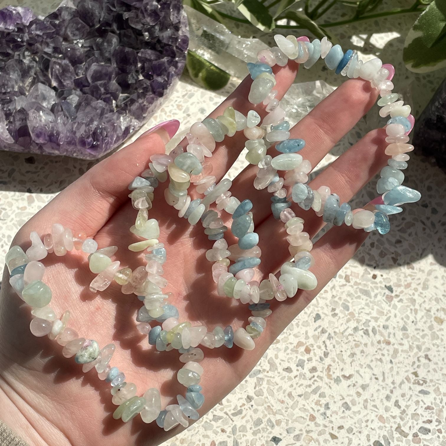 Morganite Chip Bracelet Morganite Chip Bracelet